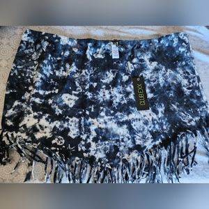 Tie dye fringe skirt